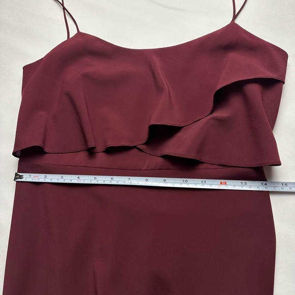 Jenny Yoo - Blake burgundy gown. Spaghetti straps, layered, flowy. Size 4. - Picture 6 of 9